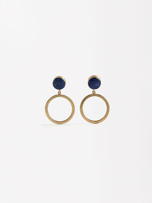 Pendientes de piedra y aro