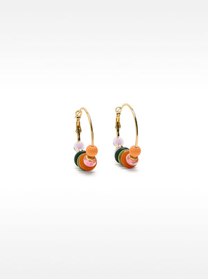 Aros con cristales y cuentas