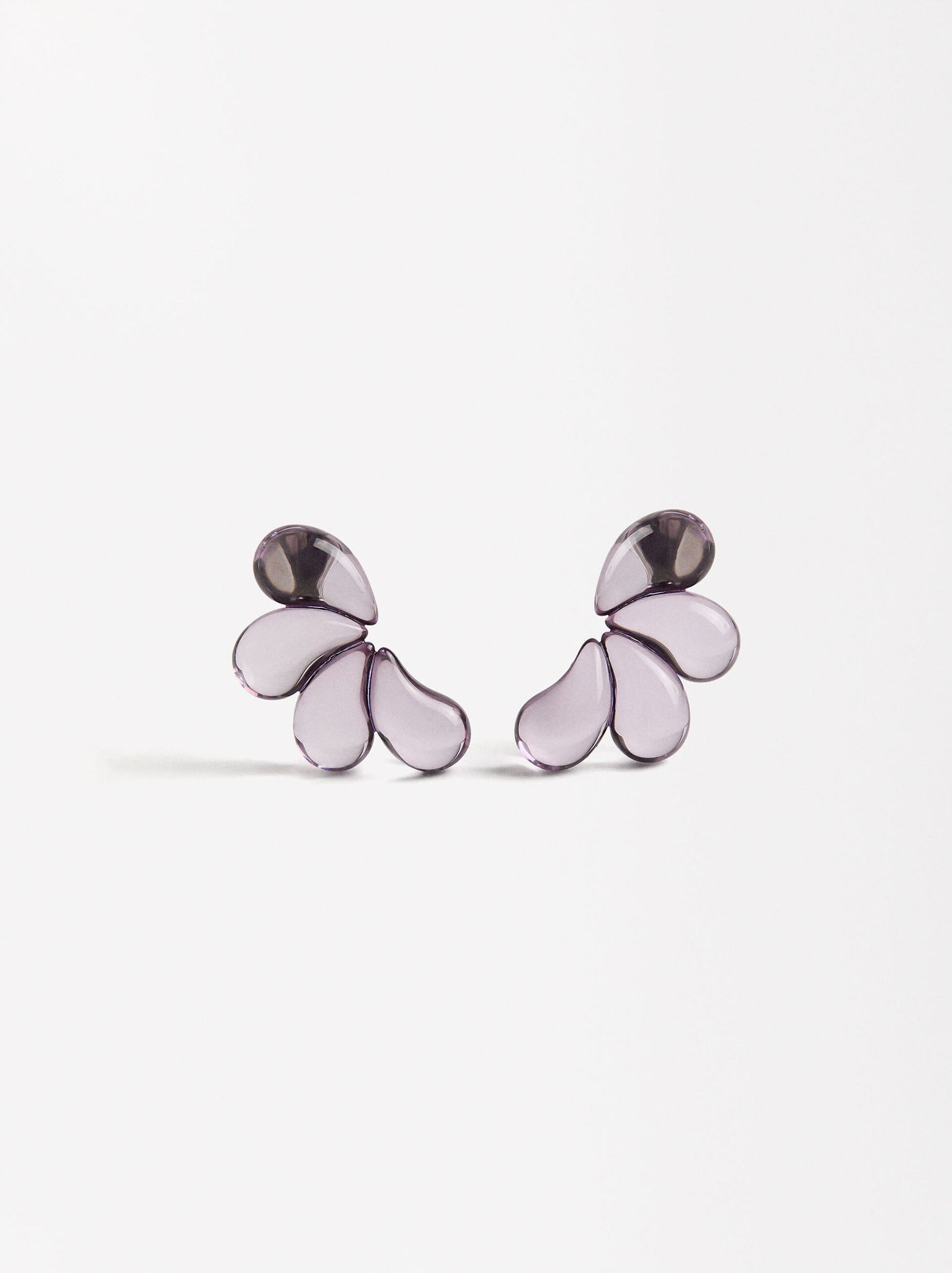 Pendientes Media Flor Transparente