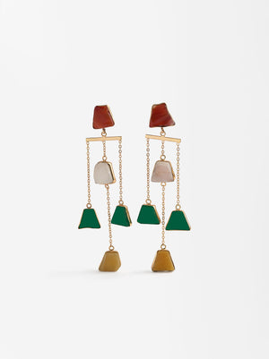 Pendientes largos con piedras
