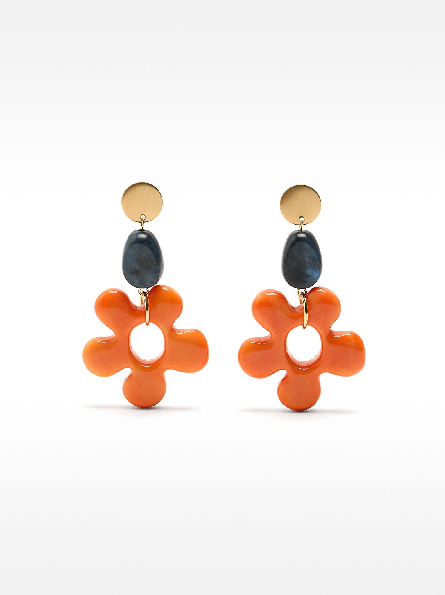 Pendientes largos flor