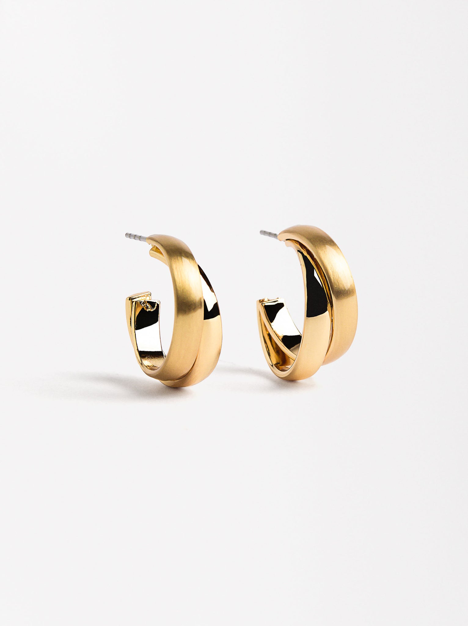 Golden hoops earrings