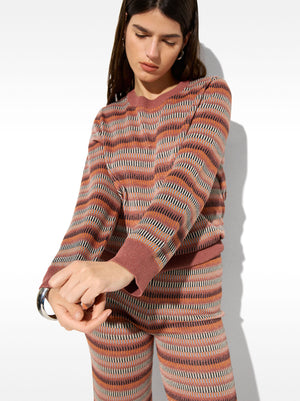 Jersey de punto jacquard a rayas