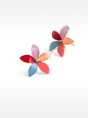 Pendientes flor con resina