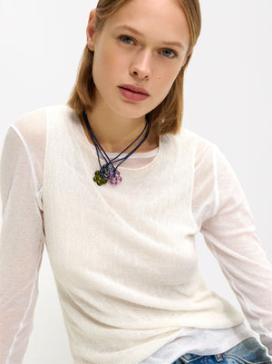 Multicolor flower necklace set