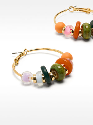 Aros con cristales y cuentas