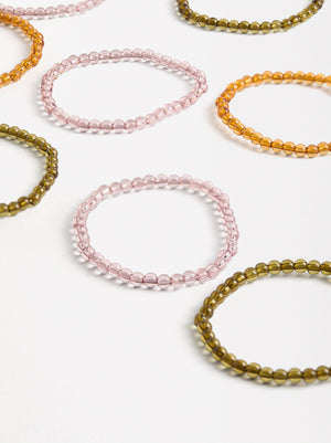 Set de pulseras elásticas transparentes