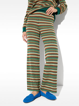 Pantalón de punto jacquard a rayas