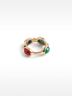 Anillo con piedras y resina