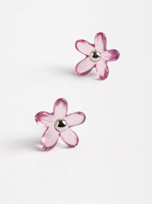 Pendientes Flor De Resina