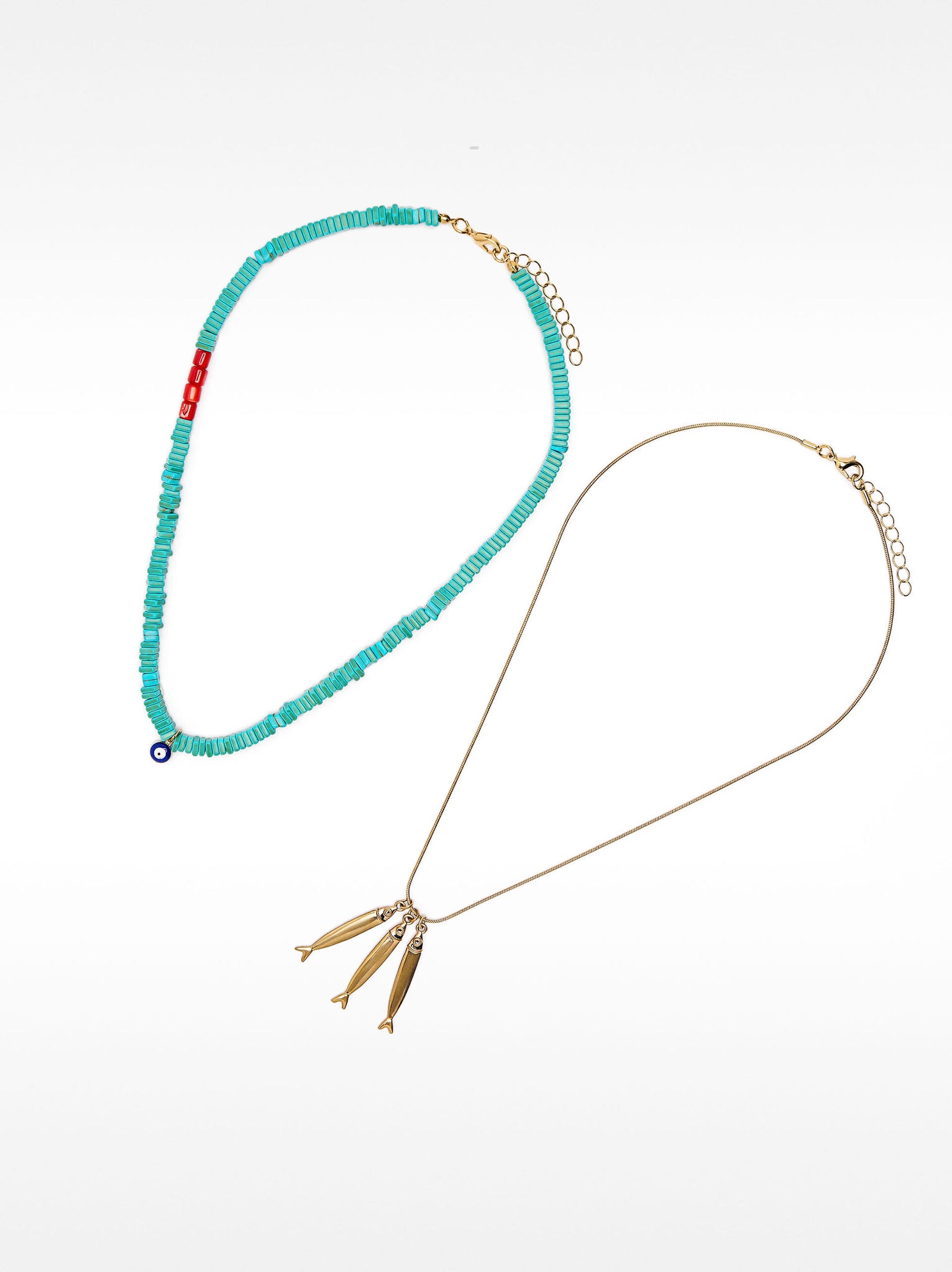Set de collares con piedras ojos y peces