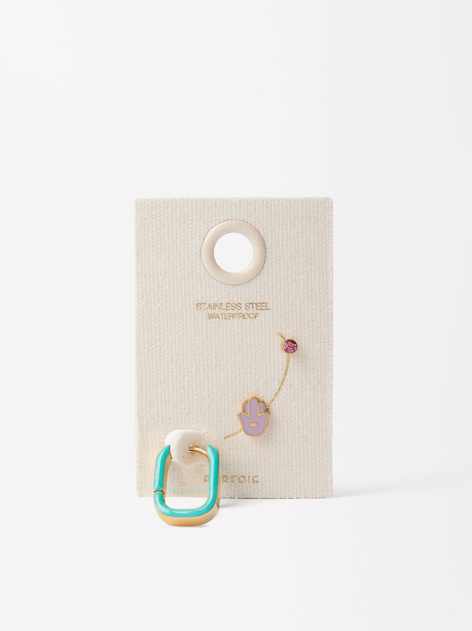 Conjunto de pendientes esmaltados - acero inoxidable