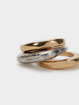 Anillo Triple Dorado - Parfois Costa Rica Accesorios de mujer Costa Rica
